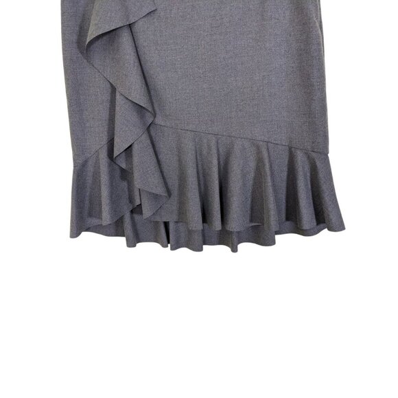 Banana Republic NEW Ruffled Straight Skirt Womens Size 12 Gray Feminine Romantic - Picture 3 of 6